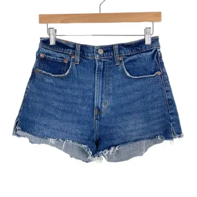 Abercrombie & Fitch High Rise Mom Denim Raw Hem Shorts- Size 26/2