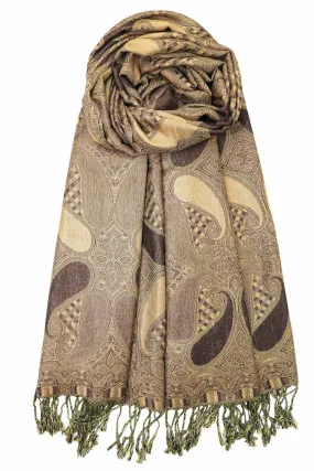 Achillea Brown Bronze Multi Color Paisley Pashmina