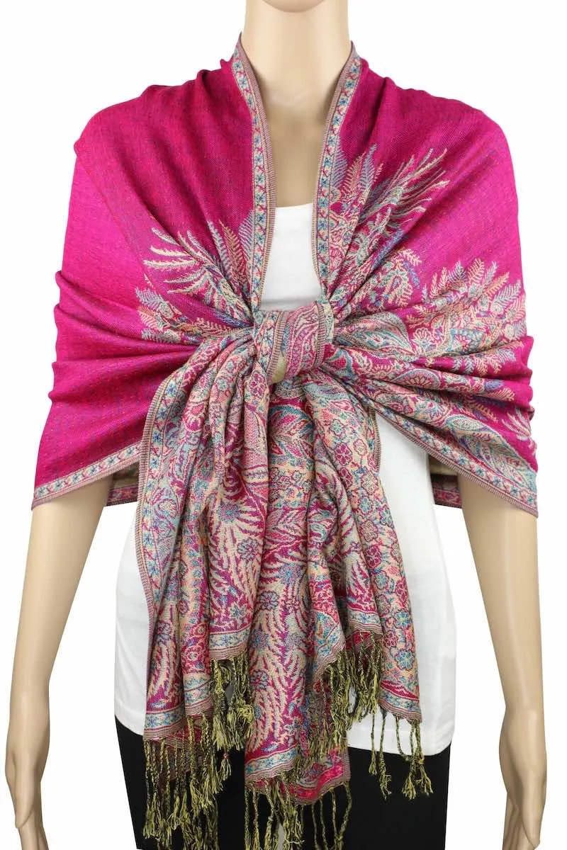 Achillea Fuchsia Big Paisley Pashmina