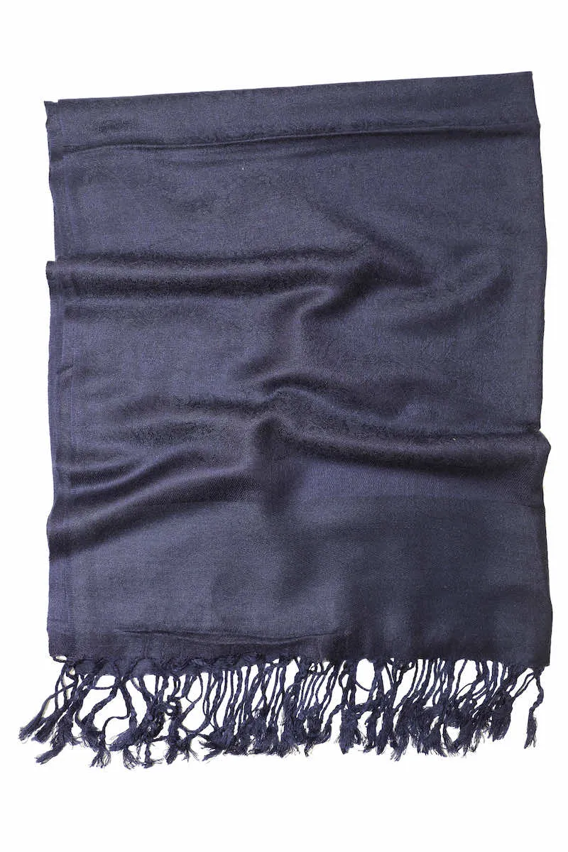 Achillea Navy Jacquard Pashmina Scarf