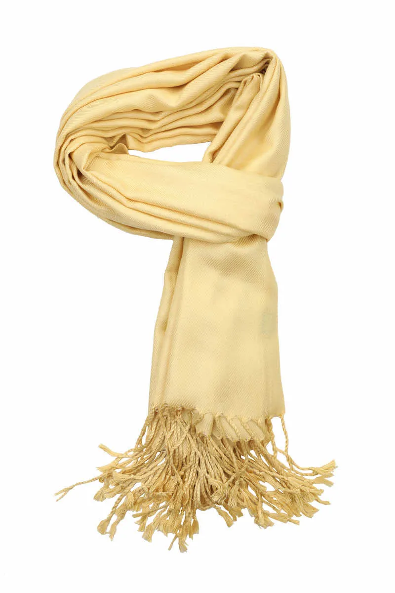 Achillea Pale Yellow Pashmina Scarf