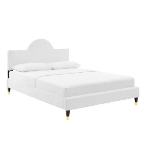 Aurora Performance Velvet Queen Bed By Modway - MOD-6517 - White