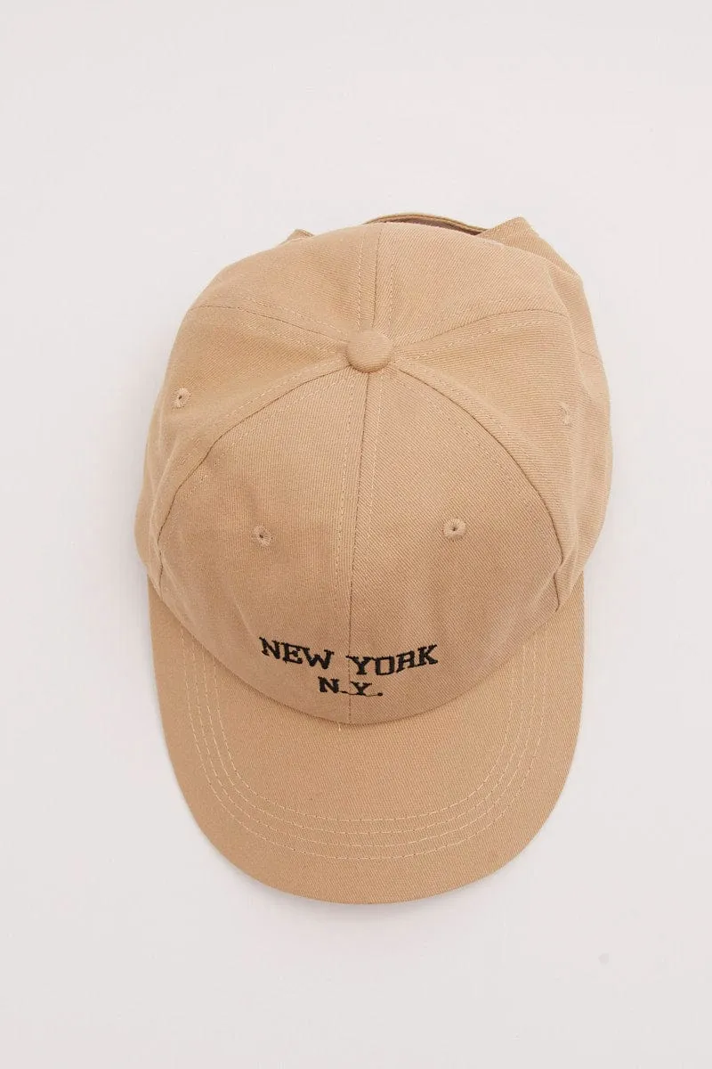 Beige New York Dad Cap