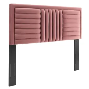 Believe Channel Tufted Performance Velvet Full/Queen Headboard By Modway - MOD-6665 - Dusty Rose