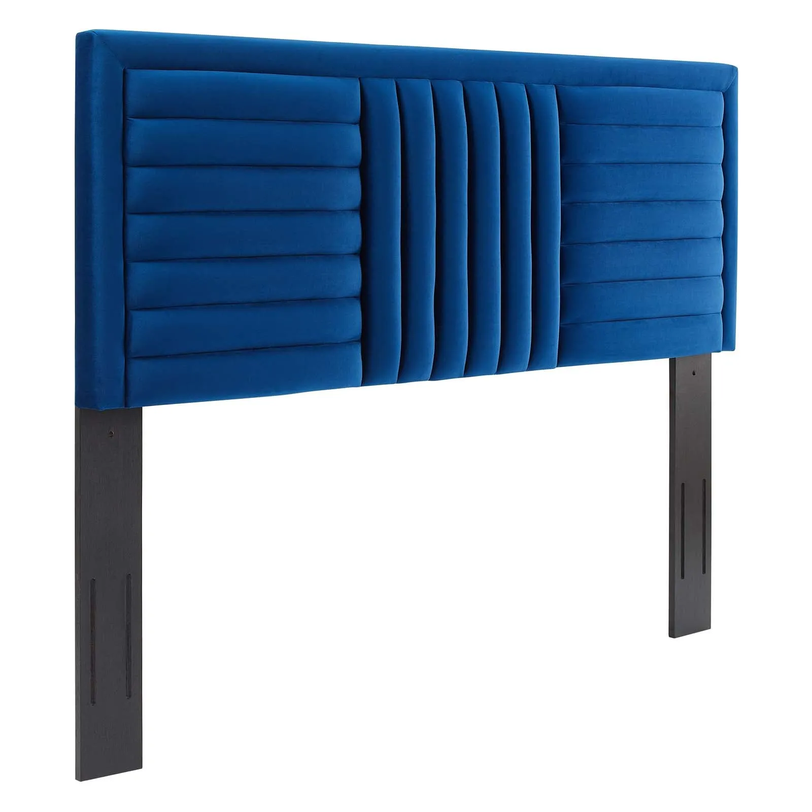 Believe Channel Tufted Performance Velvet Twin Headboard By Modway - MOD-6664 - Navy