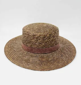 Brown Straw Woven Accessories Hat