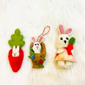 Bunny Felt Ornament, Easter Bunny Ornament