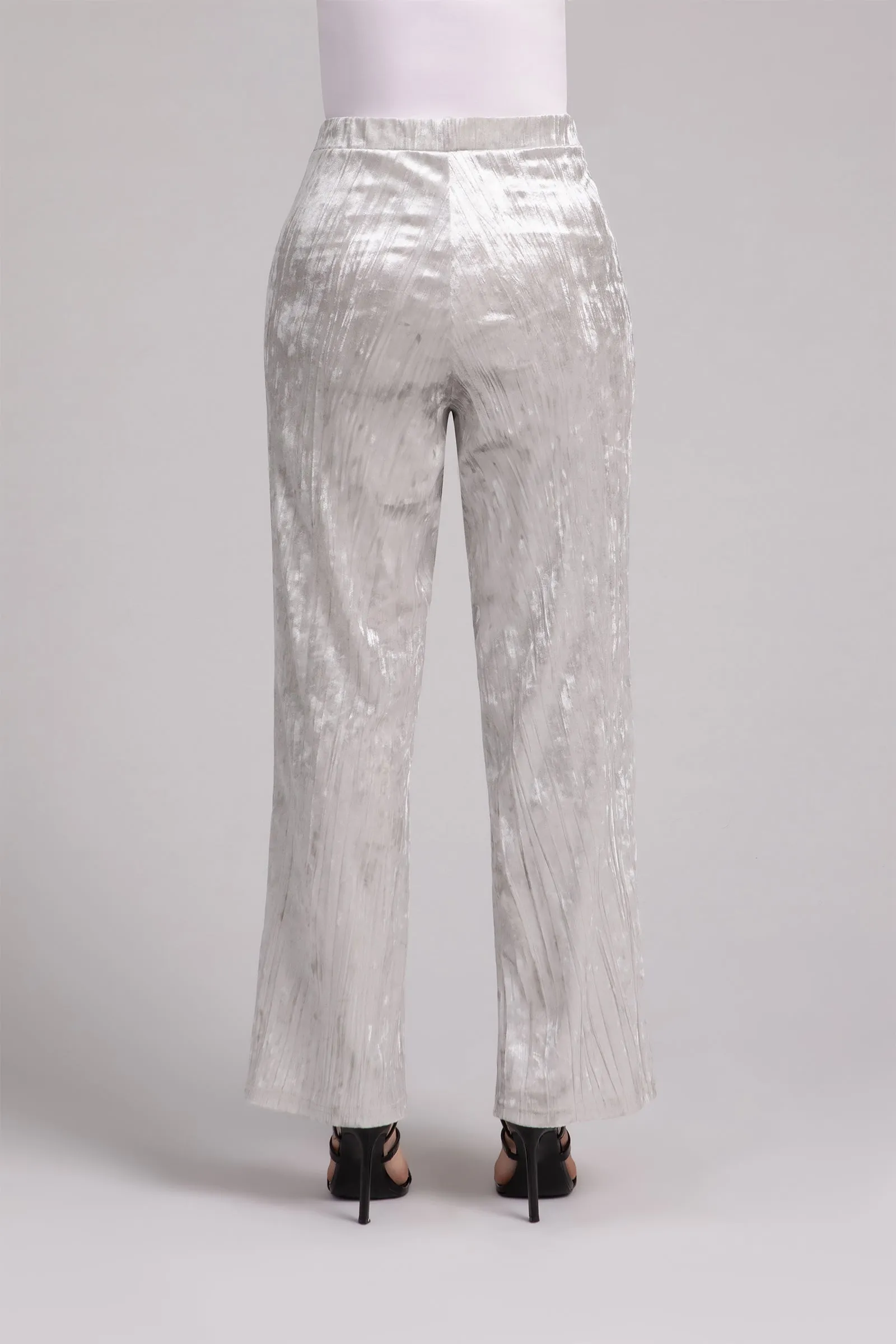 Crinkle Velvet Straight Leg Pant | Cashew