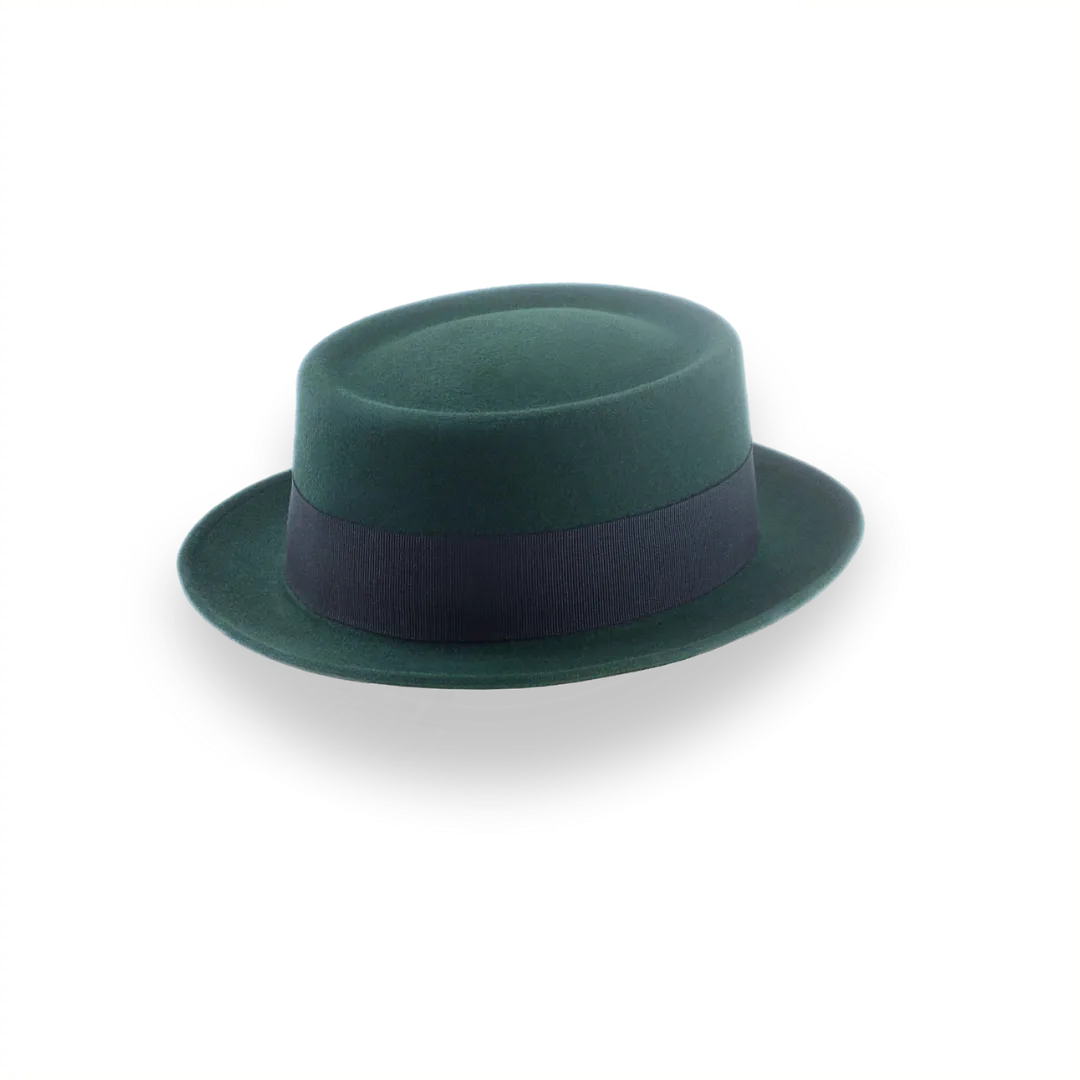 Dark Green Porkpie Hat in Smooth Fur Felt | The Soloist