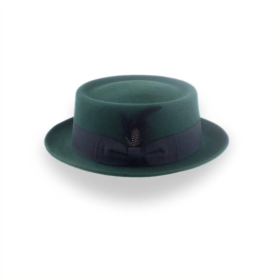 Dark Green Porkpie Hat in Smooth Fur Felt | The Soloist