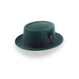 Dark Green Porkpie Hat in Smooth Fur Felt | The Soloist