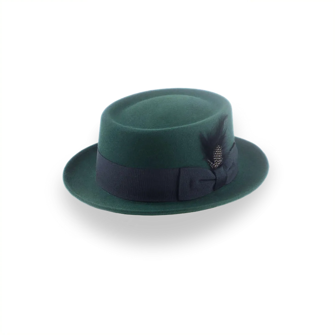 Dark Green Porkpie Hat in Smooth Fur Felt | The Soloist