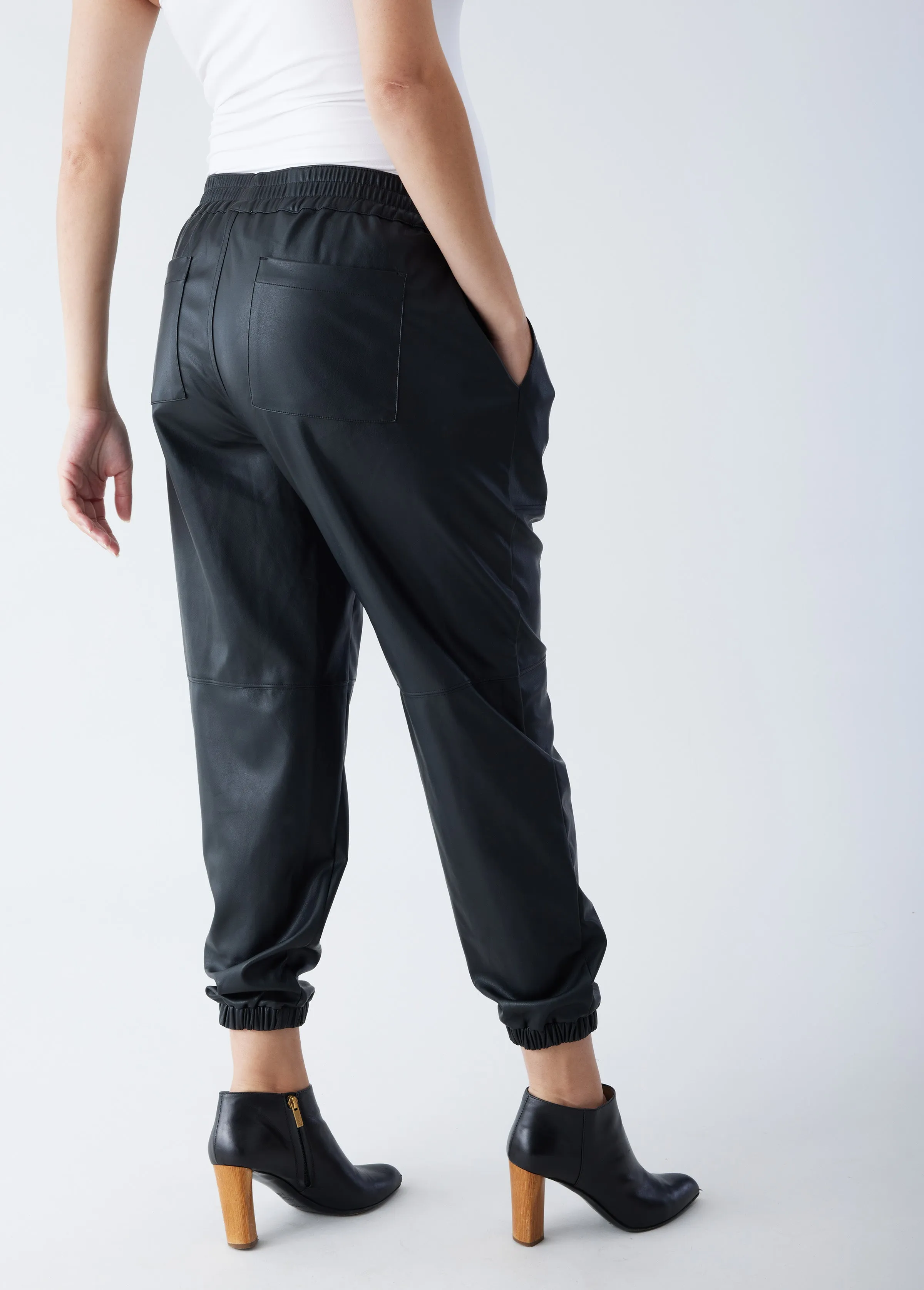 Faux Leather Maternity Jogger