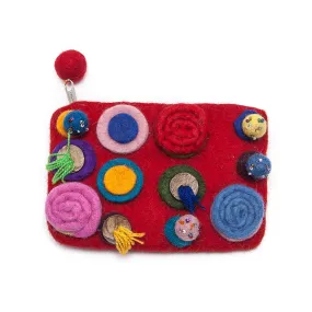 Gringo Red Felt Button Purse