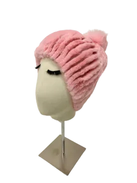 KNITTED LAPIN BEANIE ROSA