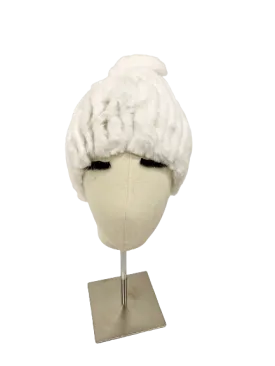 KNITTED LAPIN BEANIE WHITE