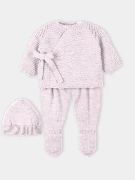 Mac Ilusion Pink Wrap Knitted Set with Feet