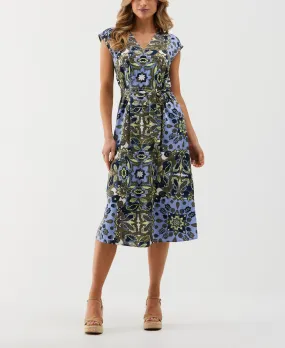 Scarf Print Self Tie Dress