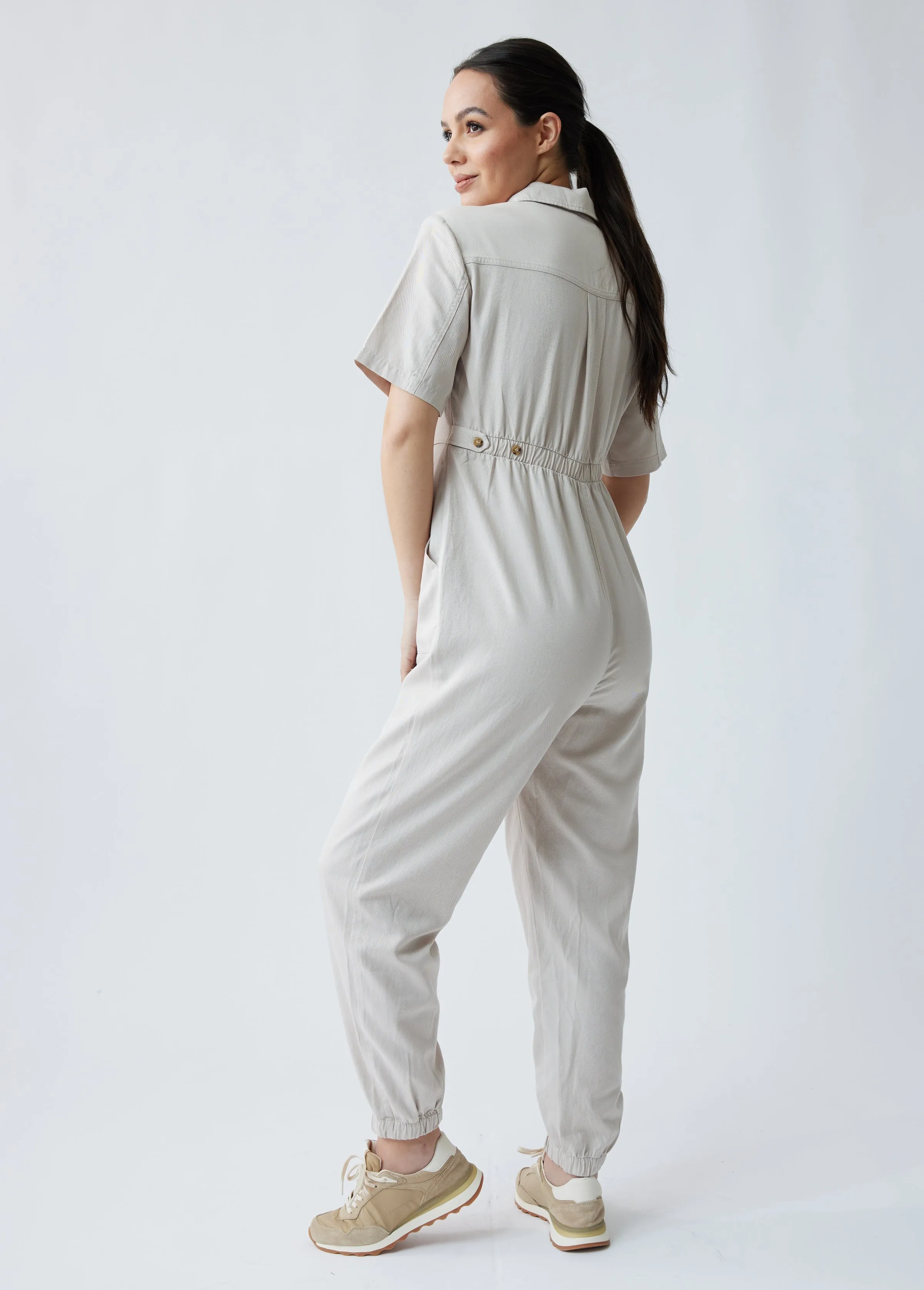 Short Sleeve Maternity Jumpsuit