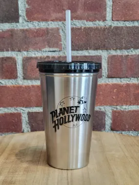 Silver Double Wall Straw Tumbler