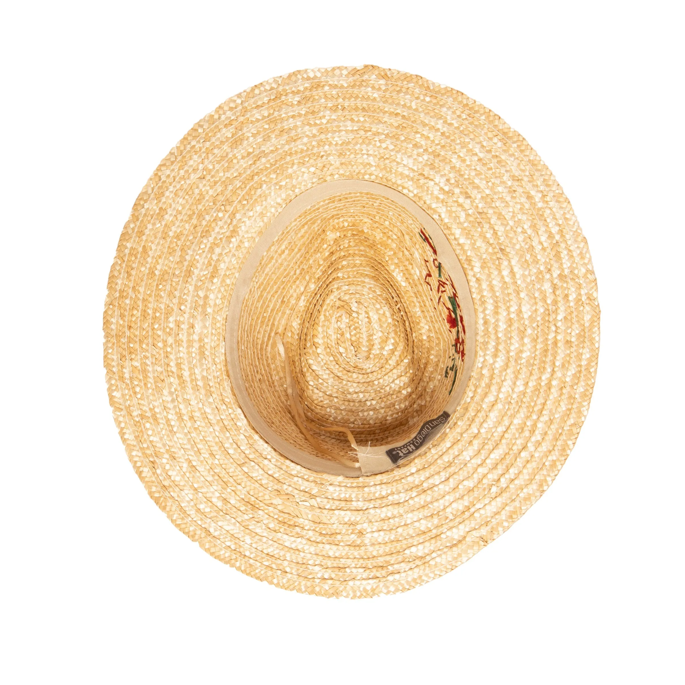 Women's Wheat Straw Palm Fedora