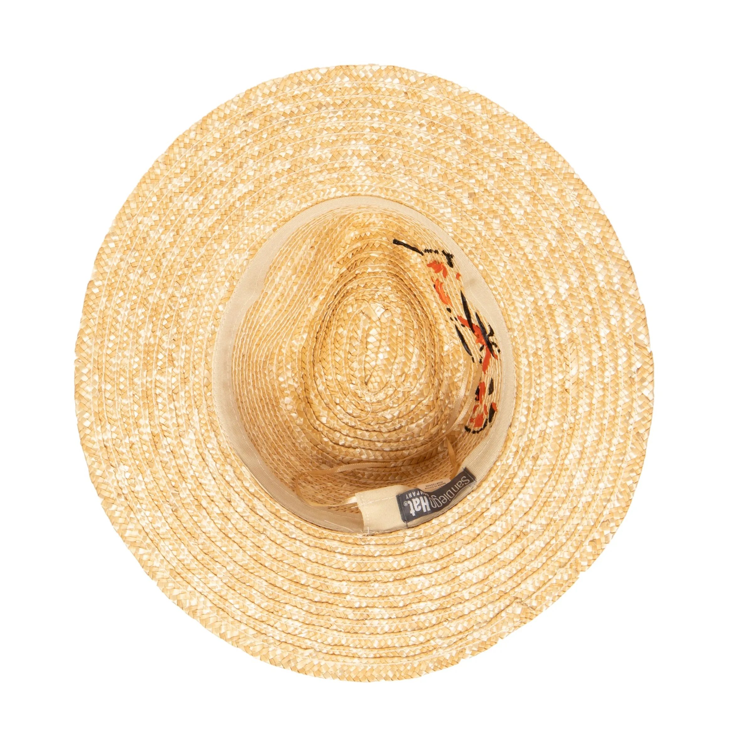 Women's Wheat Straw Palm Fedora